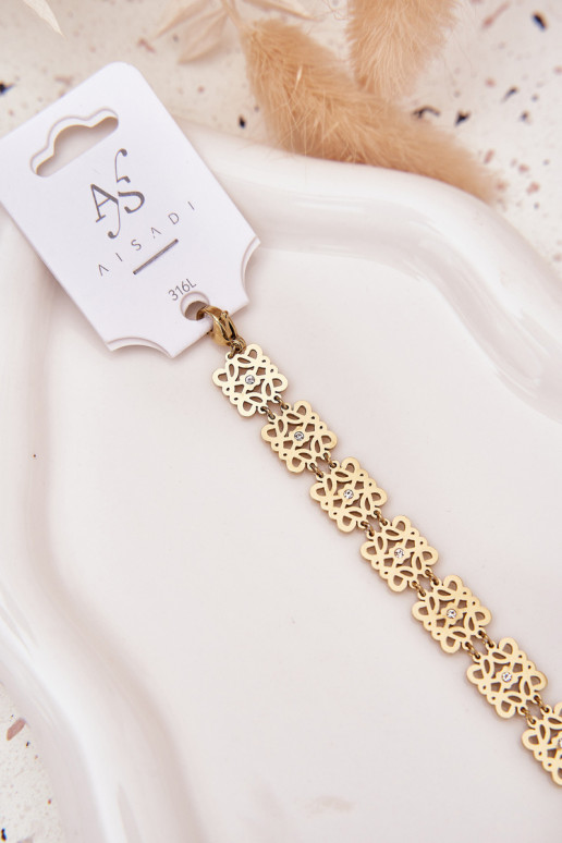 Reguliuojamas Apyrankė Moteriškas su tviskančiomis akutėmis Stal Chirurgiczna aukso spalvos