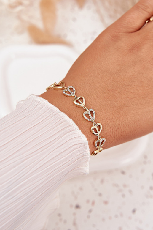 Apyrankė Pagaminta iš chirurginio plieno su tviskančiomis akutėmis aukso spalvos