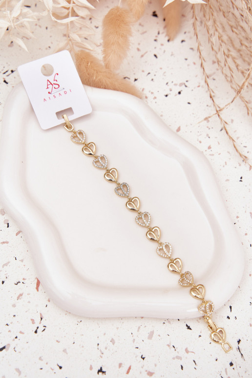 Apyrankė Pagaminta iš chirurginio plieno su tviskančiomis akutėmis aukso spalvos