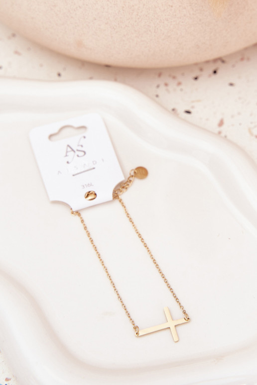 Apyrankė Su kryžiumi Stal Chirurgiczna aukso spalvos