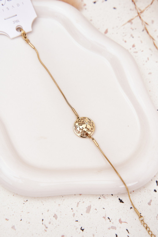 Apyrankė Moteriškas Su pakabuku Kółkosusu gėlių motyvaisuszkami aukso spalvos