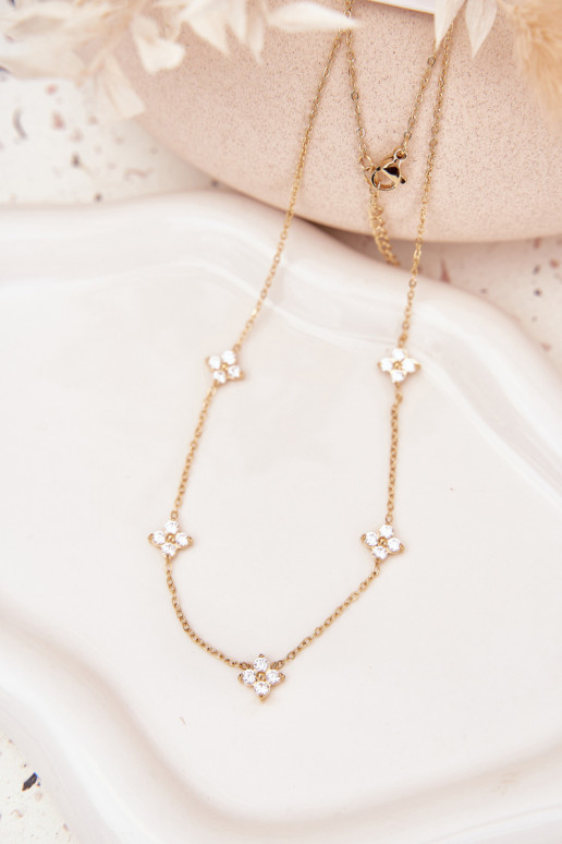 Kaklo papuošalas Moteriškasusu gėlių motyvaisuszkami Stal Chirurgiczna aukso spalvos