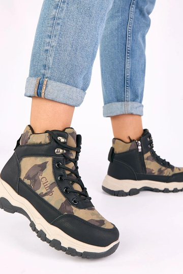 Juodi traperiai ant platformos su kamufliažo motyvu Louie 2