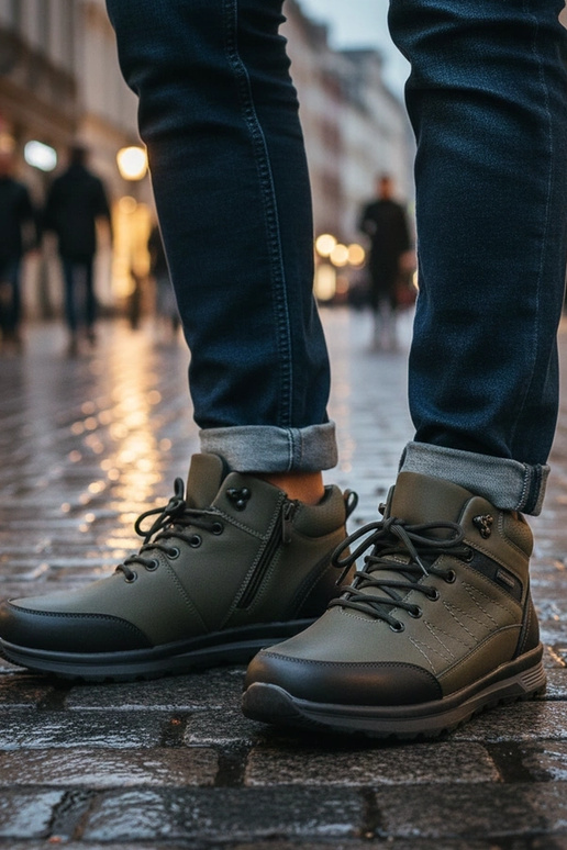 Žali vyriški traperiai šiltinti...