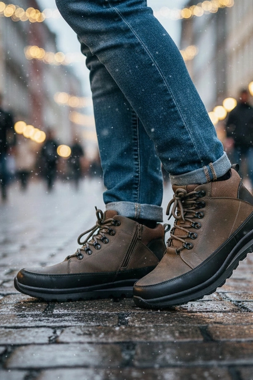 Pilki vyriški traperiai šiltinti...