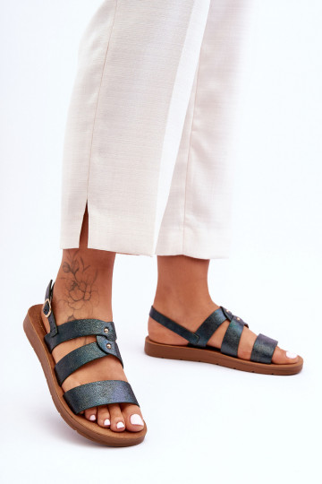 su blizgesiu Moteriškos basutės chaki spalvos Catalia 2