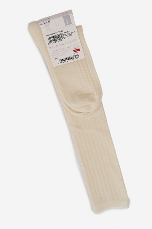 Ilgos merino vilnos kojinės dramblio kaulo spalvos