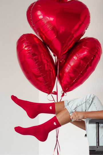 Kojinės Moteriškas Drobne Serduszko raudonos spalvos