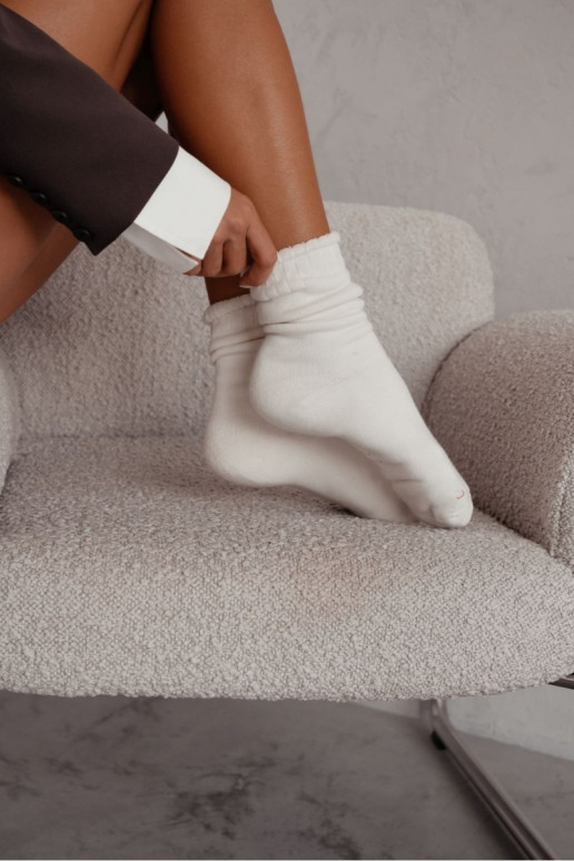 Kojinės Moteriškas Be slėgio Frotte dramblio kaulo spalvos