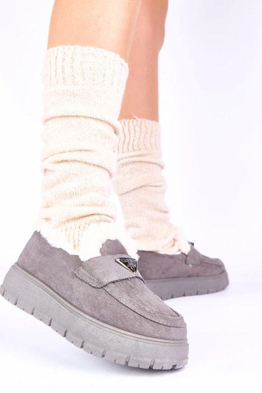 Pilki platforminiai mokasinai su...