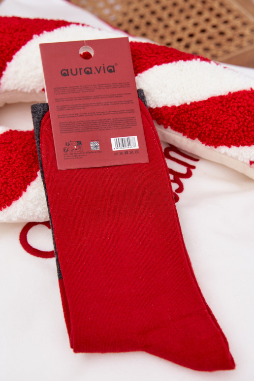 Skarpety Vyriški Christmas su užrašu I Śmiejącym Się Santa Clausem pilkos spalvos