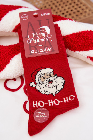 Skarpety Vyriški Christmas Śmiejący Się Santa Claus raudonos spalvos