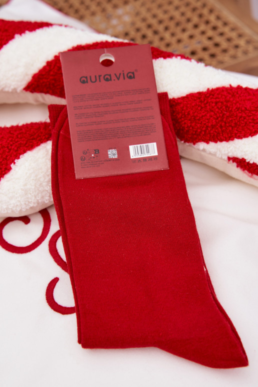 Skarpety Vyriški Christmas Su Kalėdų seneliu Merry Christmas raudonos spalvos