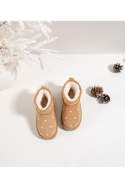 sniego batai Vaikiški Ozdobione su gėlių motyvaisuszkami rudos spalvos Gracina