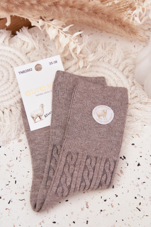 Długie INełniane Kojinės Moteriškas pilkos spalvos