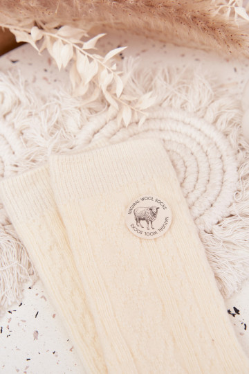 Kojinės Moteriškas INełniane dramblio kaulo spalvos