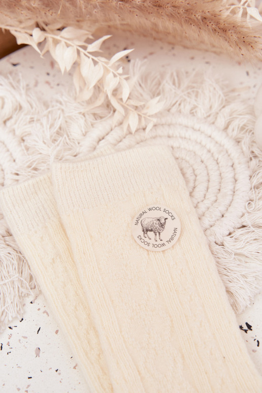 Kojinės Moteriškas INełniane dramblio kaulo spalvos