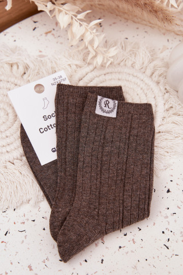 Medvilninės kojinės su dryžiais Moteriškas pilkos spalvos 2