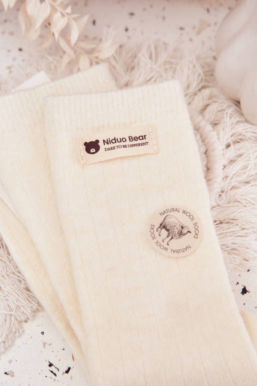 šilti INełniane Kojinės MoteriškassuĮjungtaszyĮką dramblio kaulo spalvos