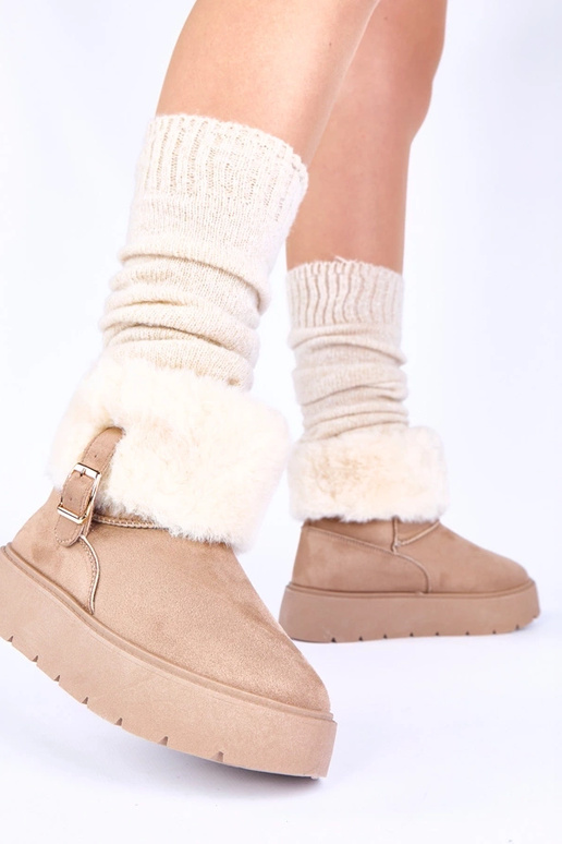 Tamsiai smėliniai sniego batai su...