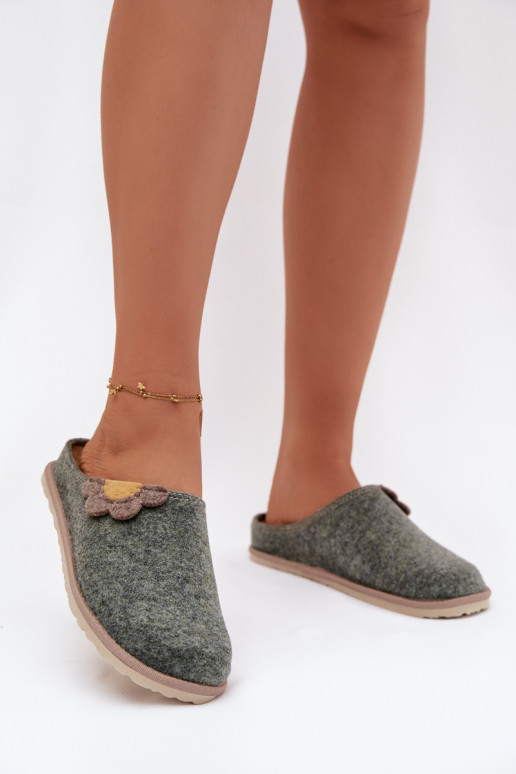 Šlepetės Moteriškas Su gėle Inblu CS000043 žalios spalvos