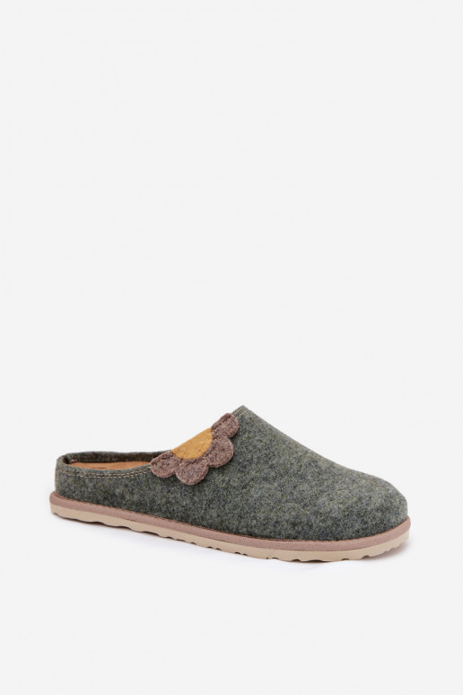 Šlepetės Moteriškas Su gėle Inblu CS000043 žalios spalvos