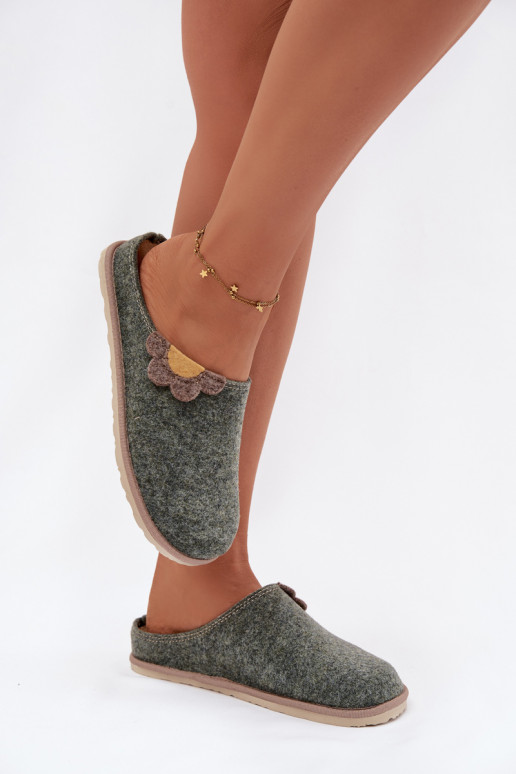 Šlepetės Moteriškas Su gėle Inblu CS000043 žalios spalvos