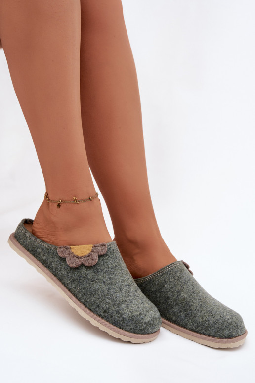 Šlepetės Moteriškas Su gėle Inblu CS000043 žalios spalvos