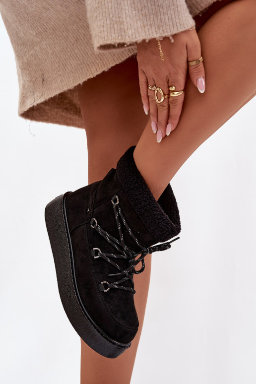sniego batai Moteriškas su platforma ir stilingomis detalėmis juodos spalvos Roselya