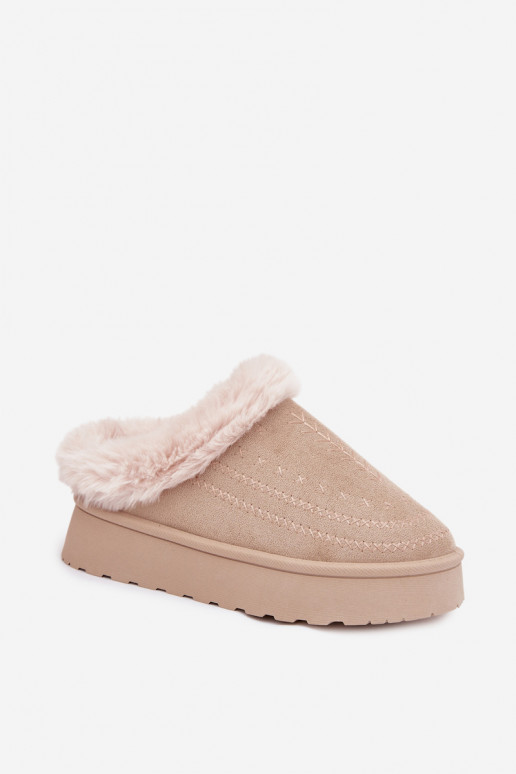 sniego batai Moteriškas su platforma su kailiuku I Przeszyciami dramblio kaulo spalvos Arelina