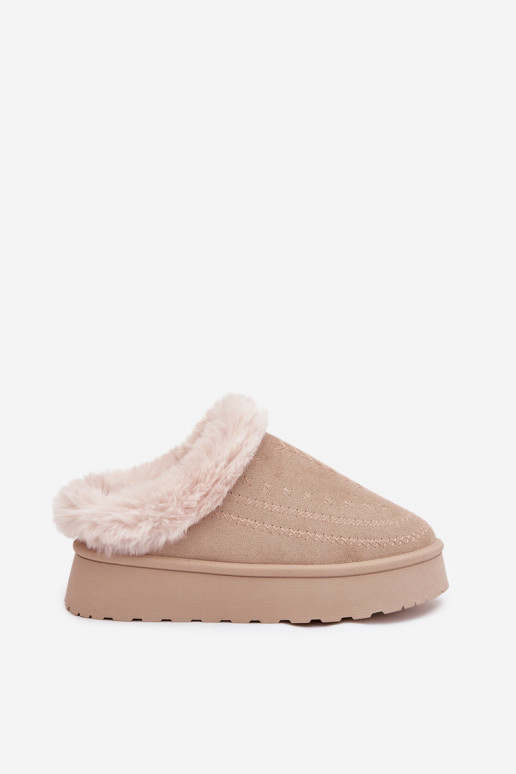 sniego batai Moteriškas su platforma su kailiuku I Przeszyciami dramblio kaulo spalvos Arelina