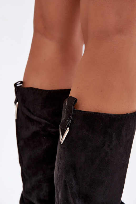 Šilti ilgaauliai batai Įsispiriamo modelio Su riesta viršutine dalimi juodos spalvos Ilvessa