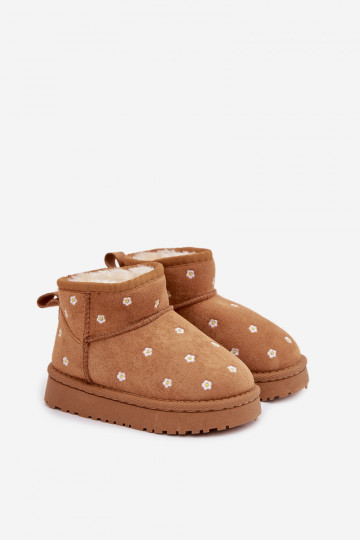 sniego batai Vaikiški Ozdobione su gėlių motyvaisuszkami rudos spalvos Gracina 2