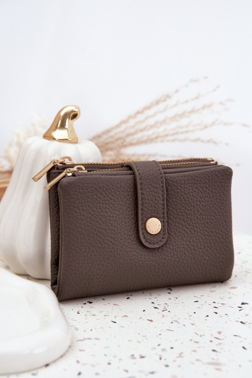 Moteriška piniginė iš eko odos pilkos spalvos Ilissea