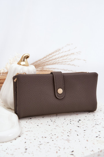 Moteriška piniginė iš eko odos didelė pilkos spalvos Gilessa