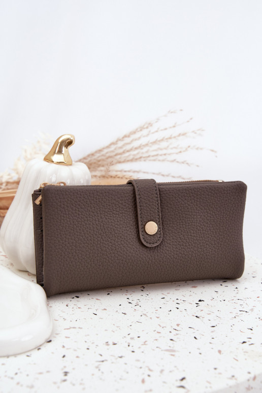 Moteriška piniginė iš eko odos didelė pilkos spalvos Gilessa