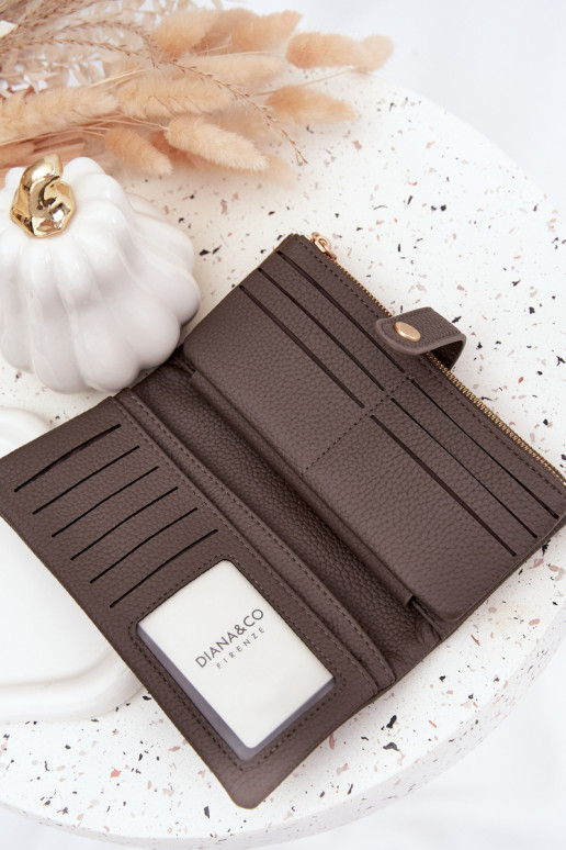 Moteriška piniginė iš eko odos didelė pilkos spalvos Gilessa