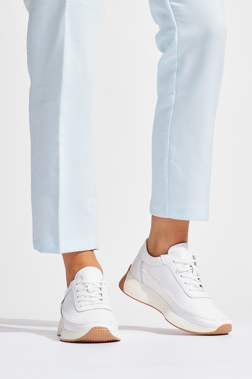 Moteriškas oda baltos spalvos sportiniai batai