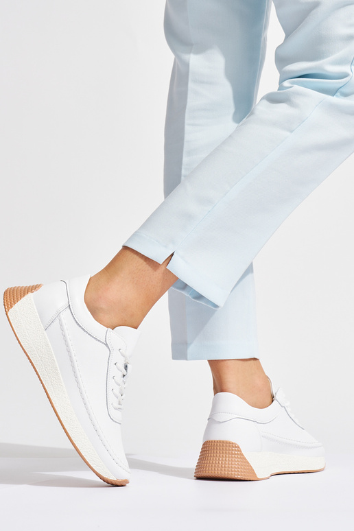 Moteriškas oda baltos spalvos sportiniai batai
