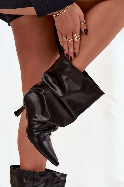 Moteriški įsispiriami aulinukai su plonais kulniukais ir riesta viršutine dalimi juodos spalvos Inarisse