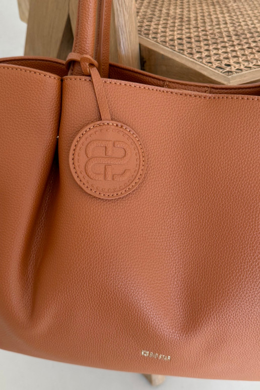 Didelė moteriška rankinė Big Star SS574006 rudos spalvos