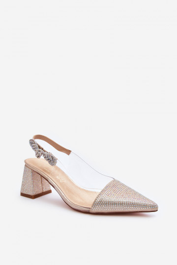 Elegantiško stiliaus Bateliai smailiomis nosytėmis D&A MR91292-1 aukso spalvos 2