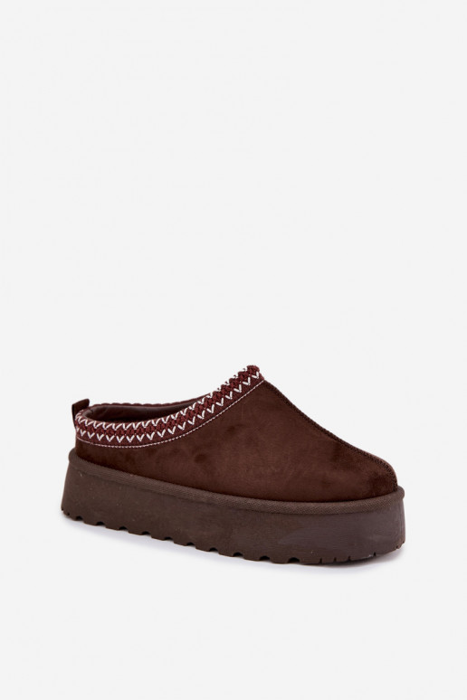 Žemas sniego batai MoteriškassuHaftem su platforma CzekoladoĮe Įjungtarirya