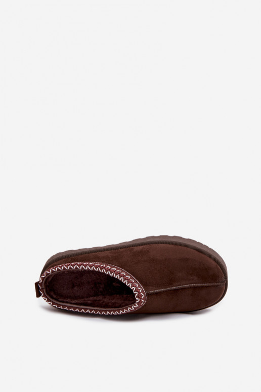 Žemas sniego batai MoteriškassuHaftem su platforma CzekoladoĮe Įjungtarirya