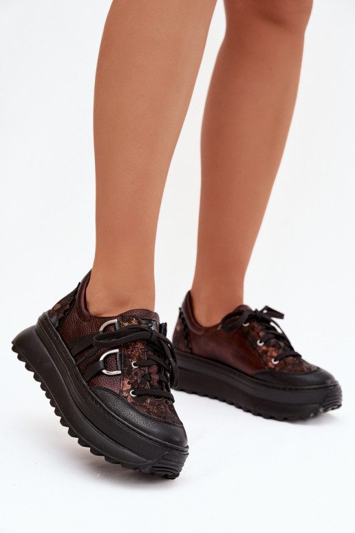 Oda Sneakers modelio batai Moteriškas su platforma Tai turiciejka 06562-25 CzekoladoĮe