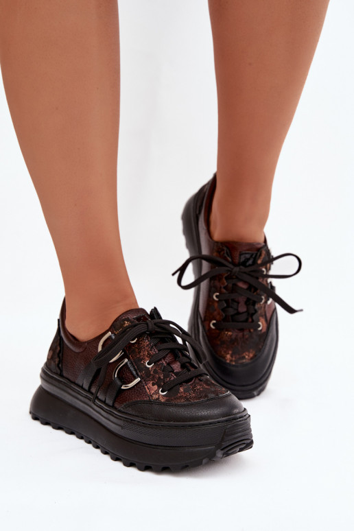 Oda Sneakers modelio batai Moteriškas su platforma Tai turiciejka 06562-25 CzekoladoĮe