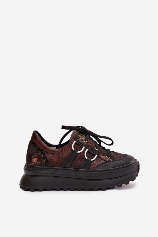 Oda Sneakers modelio batai Moteriškas su platforma Tai turiciejka 06562-25 CzekoladoĮe