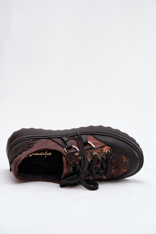 Oda Sneakers modelio batai Moteriškas su platforma Tai turiciejka 06562-25 CzekoladoĮe