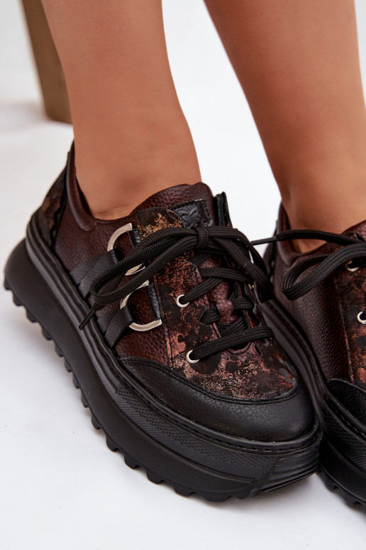 Oda Sneakers modelio batai Moteriškas su platforma Tai turiciejka 06562-25 CzekoladoĮe