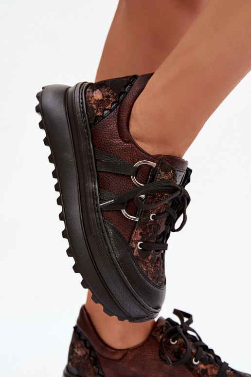 Oda Sneakers modelio batai Moteriškas su platforma Tai turiciejka 06562-25 CzekoladoĮe